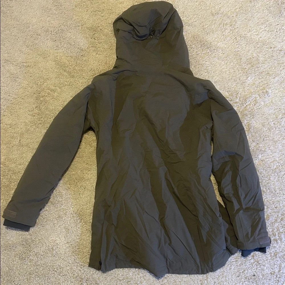 L.L. Bean Women's Jacket - Olive Green with Orange Lining